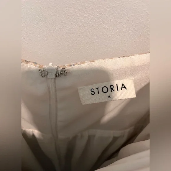 Pinkblush Beige Chiffon Printed Square Neck Empire Maxi Dress - Picture 5 of 5